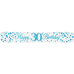 BANNER FOIL SPARK FIZZ BLUE HAPPY 30TH BDAY