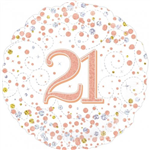 Balloon Foil 18 21St Birthday Sparkling Fizz Rose Gold Uninflated