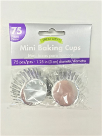 Baking Cups Mini Silver 75/Pk