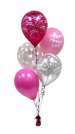 Balloon Arrangement Happy Birthday Girl 5 Balloons #153