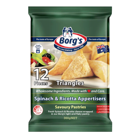 Borgs Triangles Spinach & Ricotta 360G 12/PK
