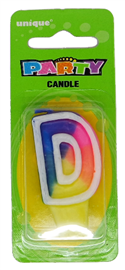 Candle Letter D Rainbow