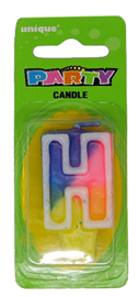Candle Letter H Rainbow