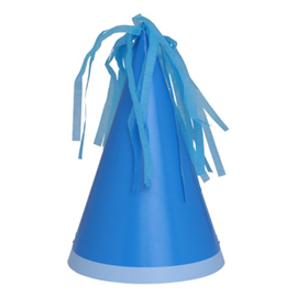 Five Star Party Hat With Tassel Topper Sky Blue 10/ Pack
