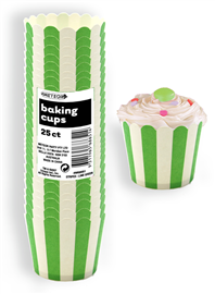 Stripes Baking Cup Lime Green 25/ Pack
