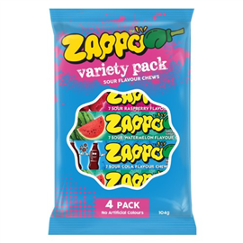 Zappo Sour Variety Hang Bag 104G 4/pk