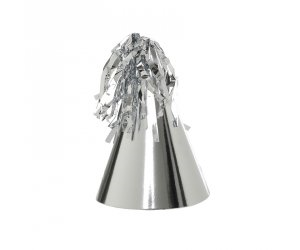 Five Star Party Hat With Tassel Topper Metallic Silver 10/ Pack