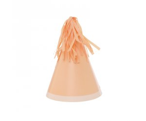 Five Star Party Hat With Tassel Topper Peach 10/ Pack