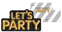 INVITATIONS LETS PARTY GOLD 8PK E5968