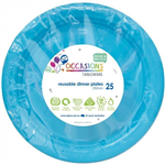 AZURE BLUE ROUND DINNER PLATE 25PK ALP