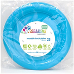 AZURE BLUE ROUND LUNCH PLATE 25PK ALP