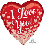 BALLOON FOIL 17 VALENTINES DAY I LOVE YOU UNINFLATED 