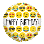 BALLOON FOIL 18 EMOJI BIRTHDAY UNINFLATED