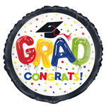 BALLOON FOIL 18 GRADUATION CONGRATS UNQ 73747 UNINFLATED