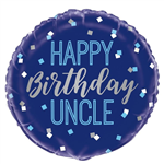 BALLOON FOIL 18 HAPPY BDAY UNCLE UNINFLATED