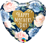 BALLOON FOIL 18 MOTHERS DAY BLUE ROSE 21547 UNINFLATED