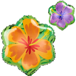 BALLOON FOIL 18 ORANGE AND PURPLE HIBISCUS 430330 UNINFLATED