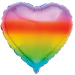 BALLOON FOIL 18 RAINBOW HEART 576001 UNINFLATED