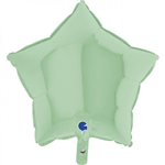 BALLOON FOIL 18 STAR MATTE GREEN UNINFLATED