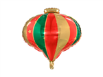 BALLOON FOIL 19 XMAS BAUBLE GOLD STRIPE UNINFLATED