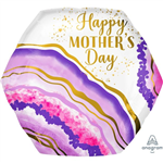 BALLOON FOIL 23 MOTHERS DAY WATERCOLOUR GEODE UNINFLATED