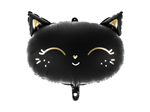 BALLOON FOIL 24 BLACK CAT WITH GOLD UNINFLATED
