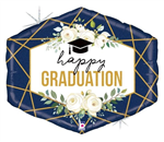 BALLOON FOIL 30 GRADUATION GEO NAVY