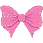 BALLOON FOIL 35 PINK BOW UNINFLATED