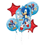 BALLOON FOIL BOUQUET SONIC 5PK UNINFLATED
