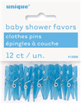 Baby Shower Clothes Pins Blue 12 Pack