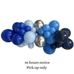 Balloon Arrangement 195 Garland Blue  Silver