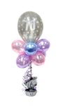 Balloon Arrangement 70Th Birthday Girl Tall Topiary With Printed Balloon 145