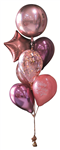 Balloon Arrangement Rose Gold Orbz Foil  5 Balloons 122