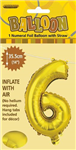 BALLOON FOIL 14 GOLD 6  SelfInflating