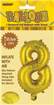 BALLOON FOIL 14 GOLD 8  SelfInflating