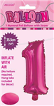 BALLOON FOIL 14 HOT PINK 1  SelfInflating