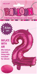 BALLOON FOIL 14 HOT PINK 2  SelfInflating