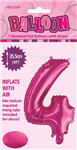 BALLOON FOIL 14 HOT PINK 4  SelfInflating