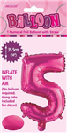 BALLOON FOIL 14 HOT PINK 5  SelfInflating