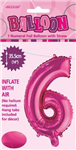 BALLOON FOIL 14 HOT PINK 6  SelfInflating