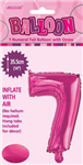 BALLOON FOIL 14 HOT PINK 7  SelfInflating