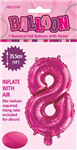 BALLOON FOIL 14 HOT PINK 8  SelfInflating