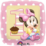 Balloon Foil 17 Minnie Mouse 1st Birthday Uninflated