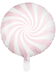 Balloon Foil 18 Candy Round Swirl Pastel Pink Uninflated