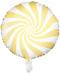 Balloon Foil 18 Candy Round Swirl Pastel Yellow Uninflated
