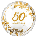 Balloon Foil 18 Happy 50th Anniversary Uninflated