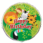 Balloon Foil 18 Happy Birthday Animal Jungle Uninflated