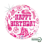 Balloon Foil 18 Happy Birthday Cowgirl Uninflated