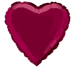 Balloon Foil 18 Heart Burgundy Uninflated