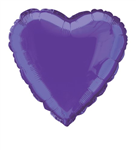 Balloon Foil 18 Heart Purple Uninflated